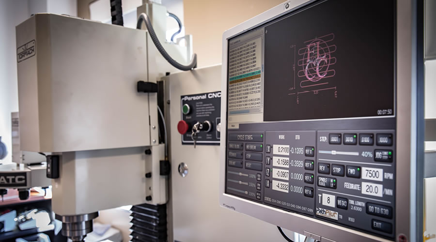 Control panel of the large scale CNC milling machine